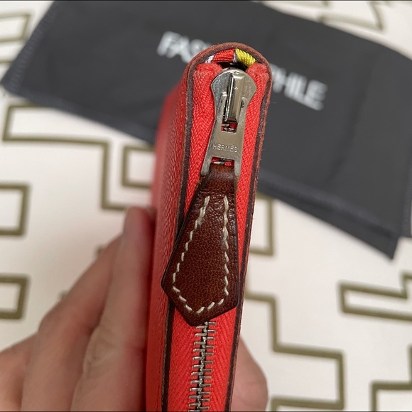 Sold Hermes Epsom Silk’In Wallet Orange Poppy - Picture 2 of 15